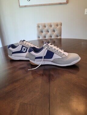 FootJoy Men's Athletic Golf Sneakers - White, Navy, Gray. Size 9